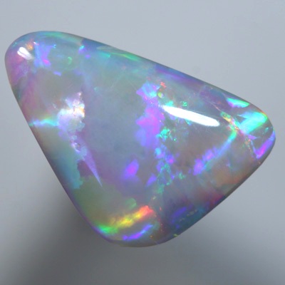 SOLID SEMI BLACK OPAL Large neon rolling flashes of red and orange